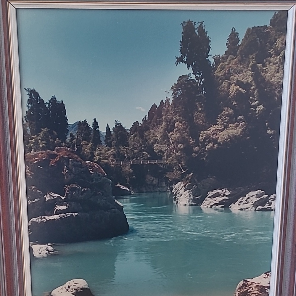 VINTAGE FRAMED PHOTOGRAPHY ART 'Hokitika Gorge' by Ulrich Walthert 1984 - Picture 3 of 12